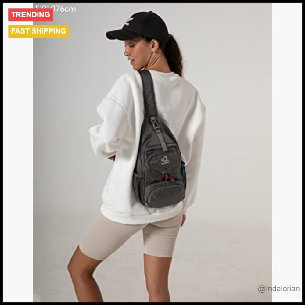 Packable Sling Backpack Daypack Adjustable Water-… - image 2